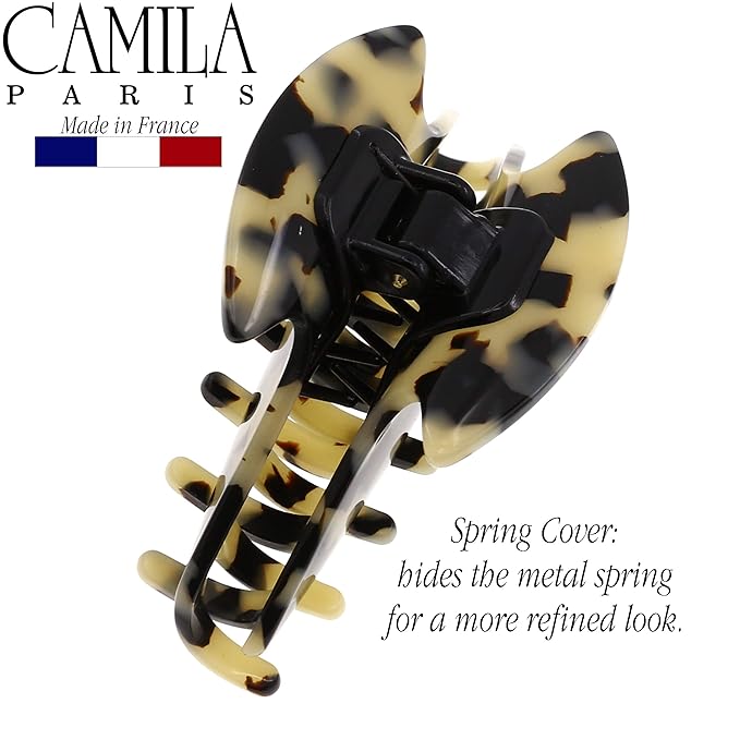 Camila Paris CP2473 French Hair Clip for Women Thick Hair for Long Curly Wavy Hair, Handmade Flow, Girls Hair Claw Clips, Durable Styling Big Claw Clip for Thick Hair, Strong Hold Grip, Made in France