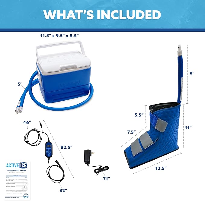Polar Active Ice 3.0 Cold Therapy Ice Machine System with Programmable Timer, Foot and Ankle Therapy Pad, Lightweight 9 Quart Cooler, Quiet Pump, Strong Cryotherapy Pain Relief Treatment