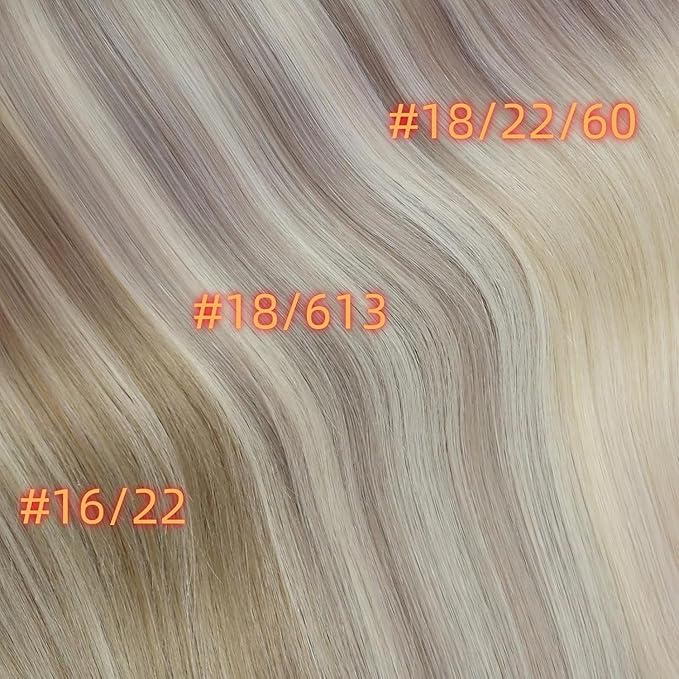 Full Shine Clip in Hair Extensions 16 inch 140g 8Pcs Seamless Clip in Hair Extensions Human Hair Ash Blonde Mix Platinum Blonde Remy Hair Clip ins