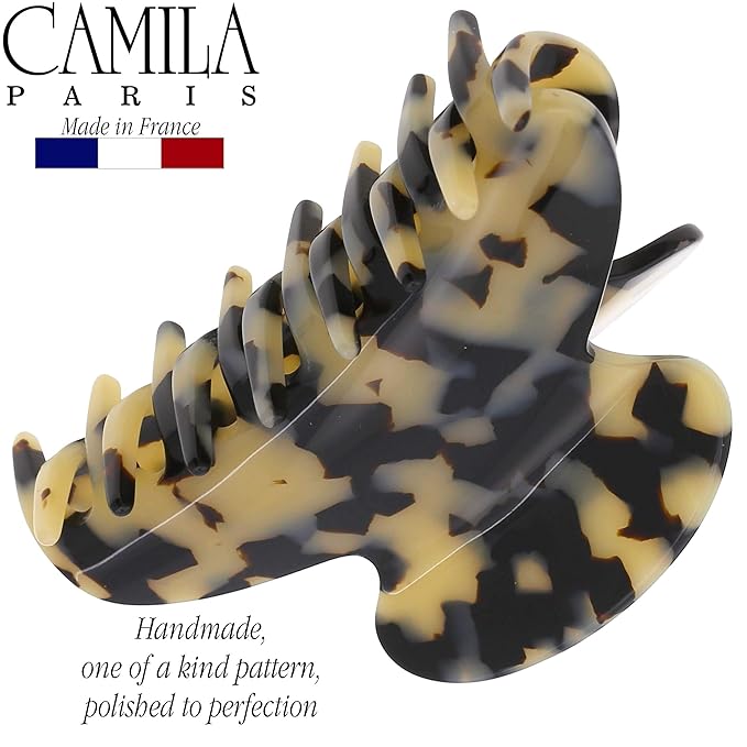 Camila Paris CP3057 French Hair Clip for Women, Ivory Tokyo, for Thick Hair for Long Curly Wavy Hair, Girls Hair Claw Clips Jaw, Styling Hair Accessories for Women, Strong Hold Grip, Made in France