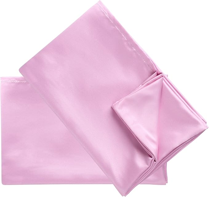 uxcell 2 Pack Silk Satin Pillowcase for Hair and Skin, Cool, Silky, Soft Breathable Pillow Cases Queen Size 20x30 Inch Sateen Pillowcase Lilac with Envelope Closure