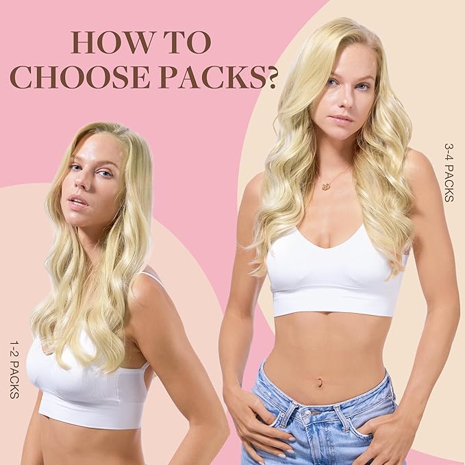 GOO GOO Tape in Hair Extensions Human Hair, 613R Bleach Blonde, 26inch 120g 40pcs, Skin Weft Seamless Invisible, Silky Straight with Thick Ends, Remy Human Hair