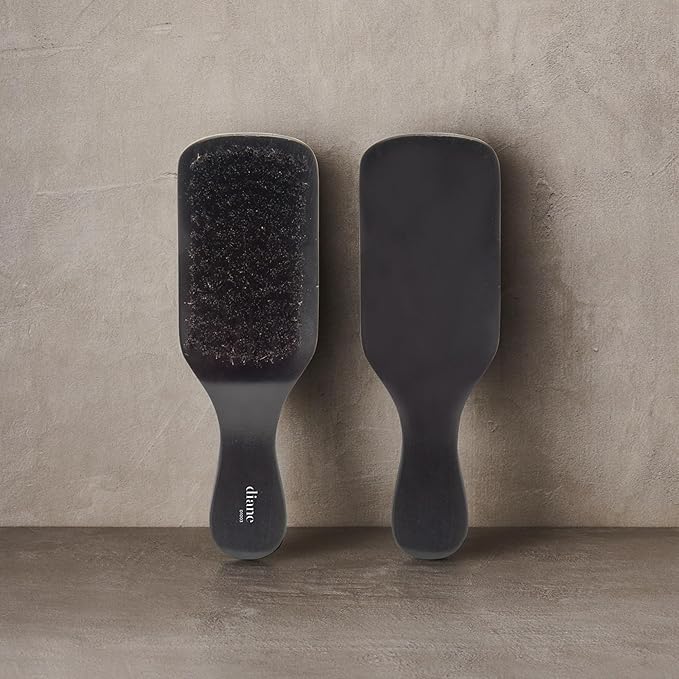 Diane 100% Boar Bristle Curved Club Wave Brush for Men and Women, Soft Bristles for Fine to Medium Hair, Ideal for Detangling, Smoothing, and Defining Wave Styles