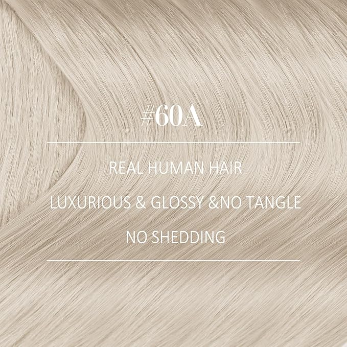 YoungSee Clip in Human Hair Extension Platinum Blonde Dyeable Human Hair Clip in Extensions White Blonde Clip ins Extension Real Human Hair Straight Add Volume 7Pcs 120G 14In