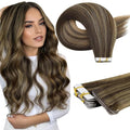 Full Shine Seamless Machine Remy Virgin Extensions Human Hair Color BM Injection Tape in Extensions 20Gram Invisible Skin Weft Tape in Hair Extensions Human Hair 14Inch 10Pcs For Wedding