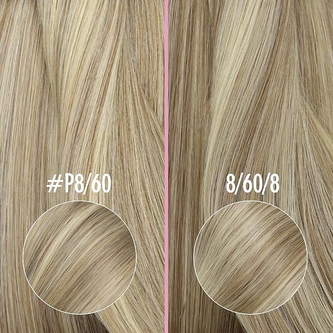 YoungSee Nano Ring Hair Extensions Highlight Nano Extensions Human Hair Light Brown Highlight Platinum Blonde Nano-Ring Extension Natural Looking Pre Bonded Human Hair 16in 50s 50g