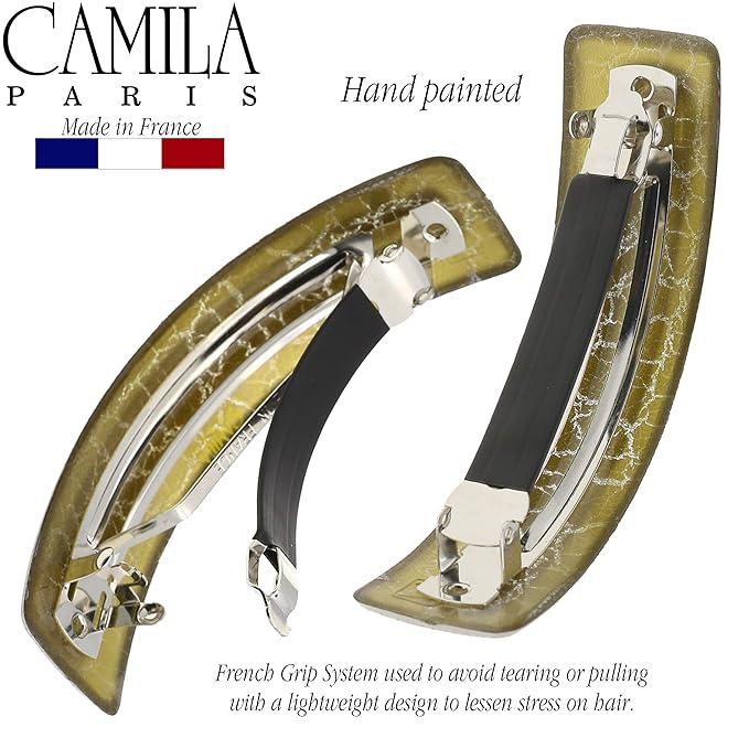 Camila Paris CP2553 French Hair Barrette Clip for Girls for Thick Curly Wavy Long Hair, Strong Hold Grip Hair Clips for Women, Automatic, No Slip Durable Styling Girls Hair Accessories, Made in France