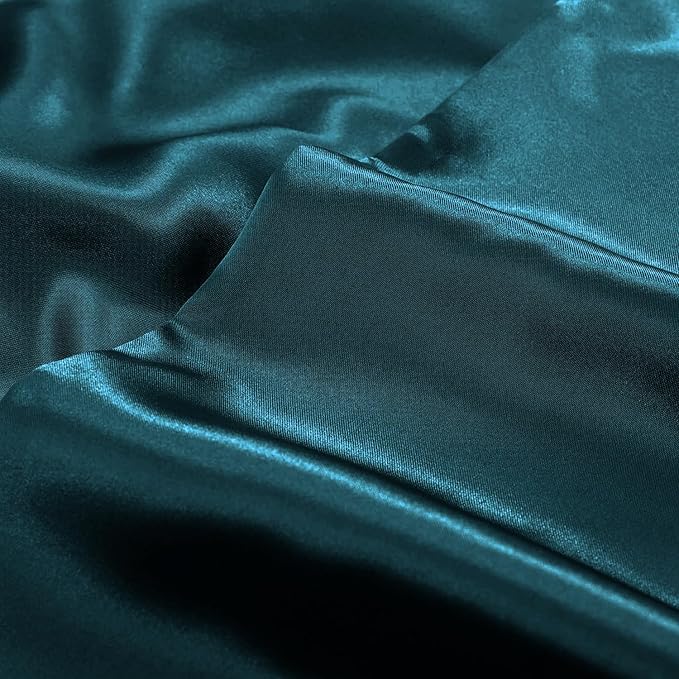 Aormenzy Satin Pillow Cases for Women Queen Size Set of 2, Dark Teal Satin Pillowcase for Hair with Envelope Closure Silky Pillow Covers Wrinkle, Fade Resistant (20x30 Inches)