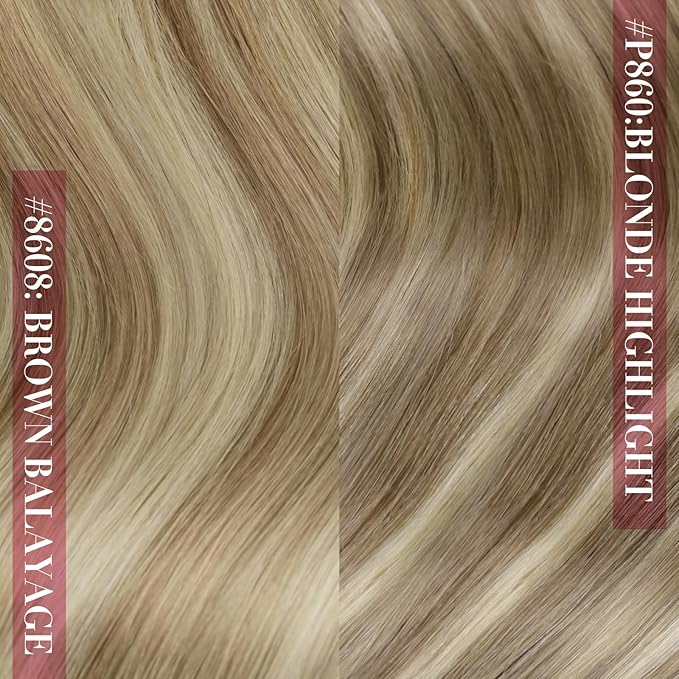 YoungSee Wire Hair Extensions Human Hair Light Brown Hair Extensions Wire Highlights Light Brown with Blonde One Piece Hair Extension Real Human Hair Dyable Remy Hair 18Inch 80G