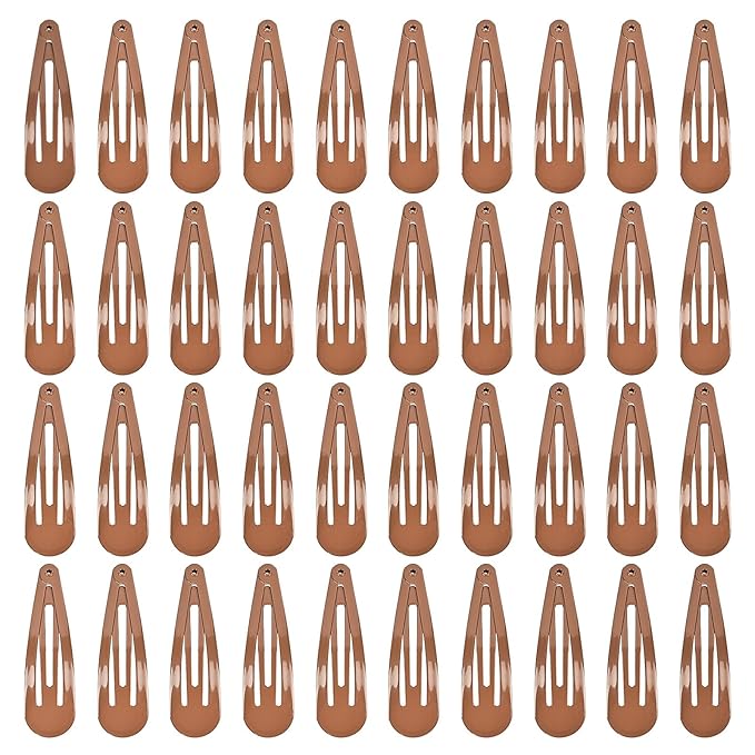 2 Inch Brown Hair Clips Barrettes Metal Snap Clips for Women Durable Water Drop Ideal Hair Accessories for Hairdressing Wedding and Everyday Use 20 pcs