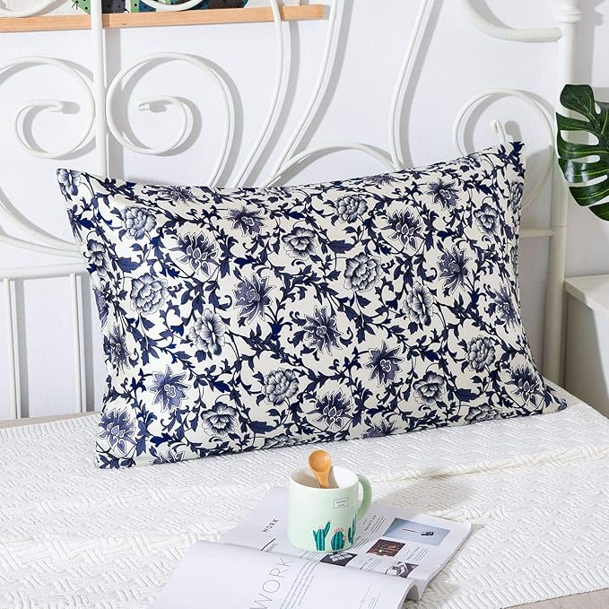 SLPBABY Silk Pillowcase for Hair and Skin with Hidden Zipper Print (Standard, Pattern13)