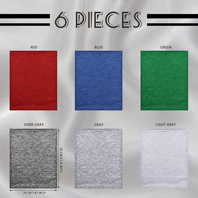 SATINIOR 6 Pcs Spandex Dreadlock Caps, Unisex Elastic Head Wraps for Long Hair, Dread Headbands with Tubes - 6 Deep Colors