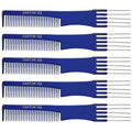 Lift Teasing Comb and Hair Pick 5 Pack, Five Stainless Steel Lifts - Chemical and Heat Resistant Detangler Anti Static Comb For All Hair Types By Cantor