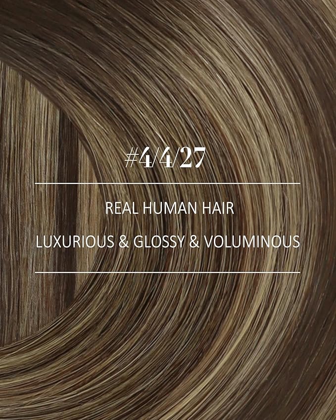 YoungSee 150G Clip in Human Hair Extensions Balayage Chocolate Brown Mix Caramel Blonde Long Straight Hair Extensions Clip ins Reusable Clip Hair Extension Human Hair Long 22inch 7pcs