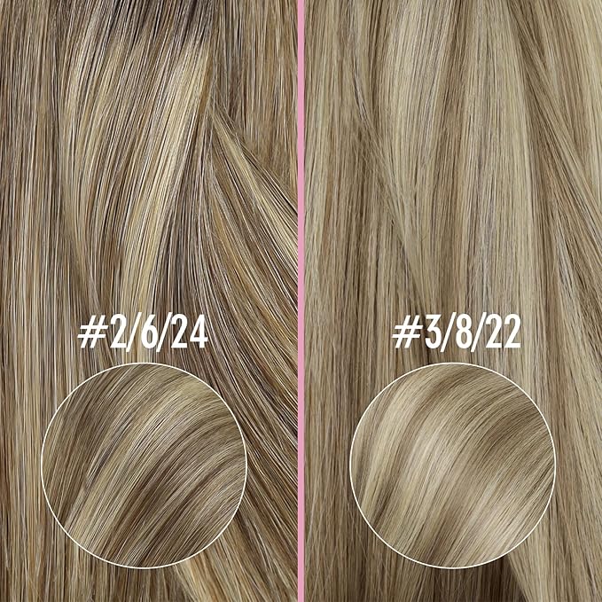YoungSee Nano Beads Hair Extensions Real Human Hair Brown to Blonde Nano Link Hair Extensions Balayage Dark Brown with Blonde Nano Extension Human Hair Straight for Women Add Length 18inch 1g/s 50g