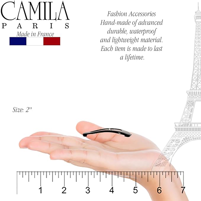 Camila Paris AD87/2 French Hair Barrettes Clips, Snap Hair Slides Clic Clac for Women, Styling Girls Side Slide-in Metal Snap Pin Hair Accessories for Women. Strong Hold, No Slip Grip, Made in France