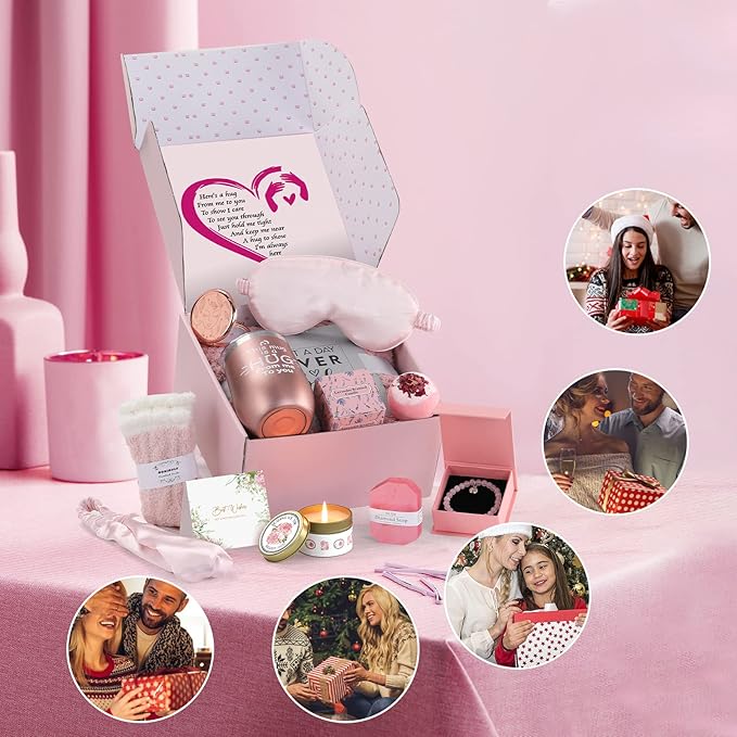 Christmas Gifts for Women, Birthday Gifts for Women Unique, Get Well Self Care Gift Basket-Anniversary Thank Friendship Retirement Spa Relax Gift Set Care Package for Mom Friend Sister Grandma Wife