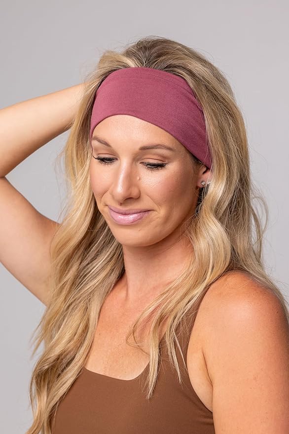 Maven Thread 4" Wide Workout Headbands for Women (4 Pack) – Non-Slip Sweatbands for Gym, Running & Yoga
