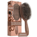 FRAMAR Soft Boar Bristle Hair Brush For Women – Boars Hair Brush For Women, Boar Brush For Fine Hair, Hairbrush For Fine Hair, Soft Bristle Brush For Slick Back, Volume and Shine - Chocolate