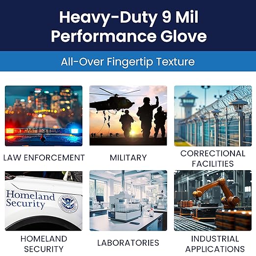 Adenna Dark Light Bulk Disposable Nitrile Gloves – 9 Mil, Heavy Duty Work Rubber Glove with Textured Grip, Non-Latex & Powder Free, Case of 1000, Small, Black