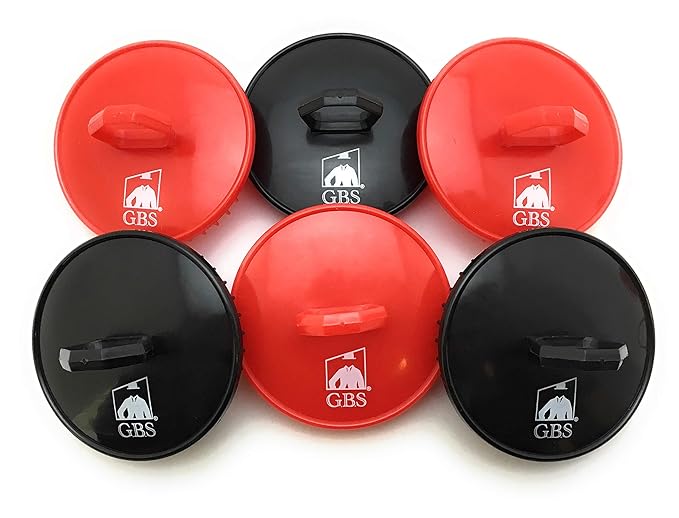 G.B.S Stylish Easy to Hold Hair Scalp Shampoo Brush #100 Scrubber Helps to Remove Dandruff, Promotes Hair Growth Head Massager Brush for Home, Office, Travel, Gym Pack of 6 (3 Black, 3 Red)