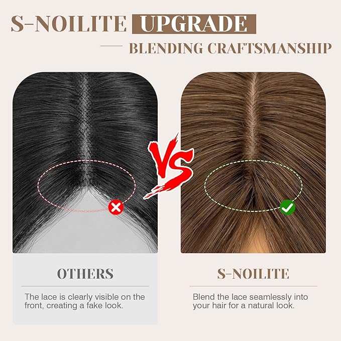 S-noilite Hair Toppers for Women Real Human Hair 3D 360° Cover Clip in 100% Real Human Hair Toppers 3″*4″ Clip in Silk Base 8 inch Meduim Brown