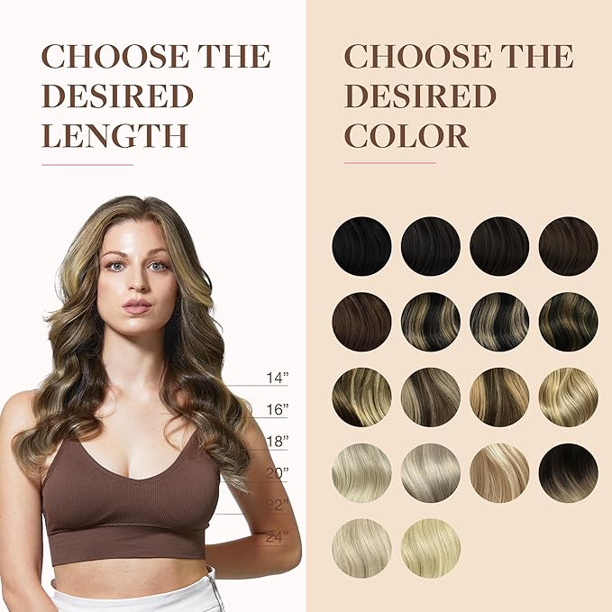 GOO GOO Clip in Hair Extensions Real Human Hair, Remy Human Hair Extensions Clip ins for Women, Natural Human Hair, 24inch 160g 7Pcs, 2/6/18 Balayage Brown to Dirty Blonde