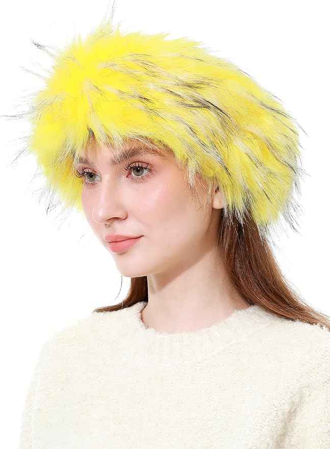 Faux Fur Headband for Women Winter Earwarmer Earmuff with Elastic