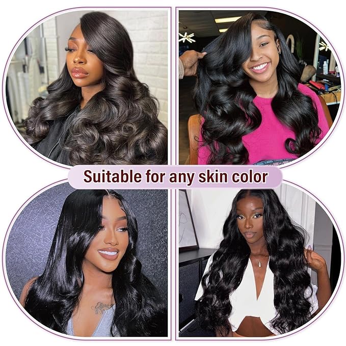 32Inch Wigs Human Hair 180% Density 13x6 Body Wave Lace Front Wigs Human Hair Pre Plucked for Women HD Transparent Lace Frontal Wigs Natural Glueless Wig