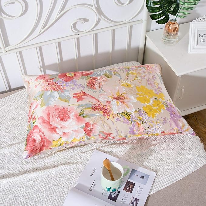 SLPBABY Silk Pillowcase for Hair and Skin with Hidden Zipper Print (Standard, Pattern16)