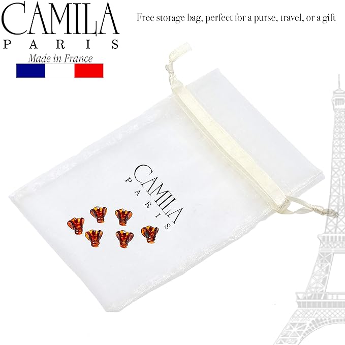 Camila Paris AD115/6 French Hair Clip for Women, Set of 6 Extra Small Girls Hair Claw Clips Jaw Fashion Durable Styling Hair Accessories for Women, Strong Hold No Slip Grip, Made in France