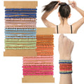 DIYDEC 32PCS Boho Hair Bracelets for Women Elastic Bracelets Hair Ties No Damage Hair Bands for Girls Thick Thin Long Curly Hair Accessories(C Style)