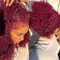 250 Density Hidden Strap Water Wave 360 99j Burgundy Glueless Wigs Human Hair Pre Plucked Pre Bleached Human Hair Wig With Drawstring Wet and Wavy HD Full Lace Front Wigs Human Hair 28 Inch