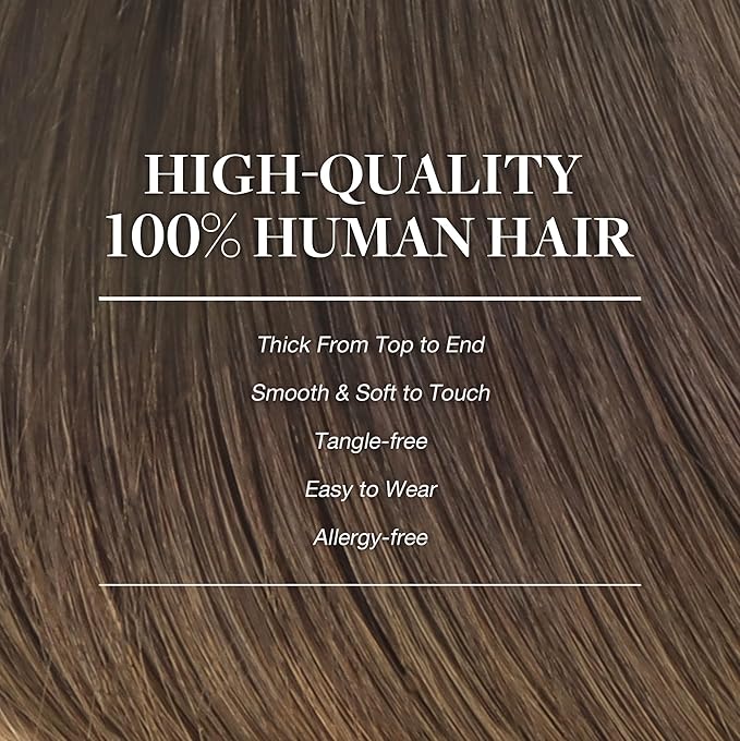 GOO GOO Clip in Hair Extensions Real Human Hair, Remy Human Hair Extensions Clip ins for Women, Natural Human Hair, 20inch 120g 7Pcs, 1D/2C/4E Chocolate Dip Color Melt