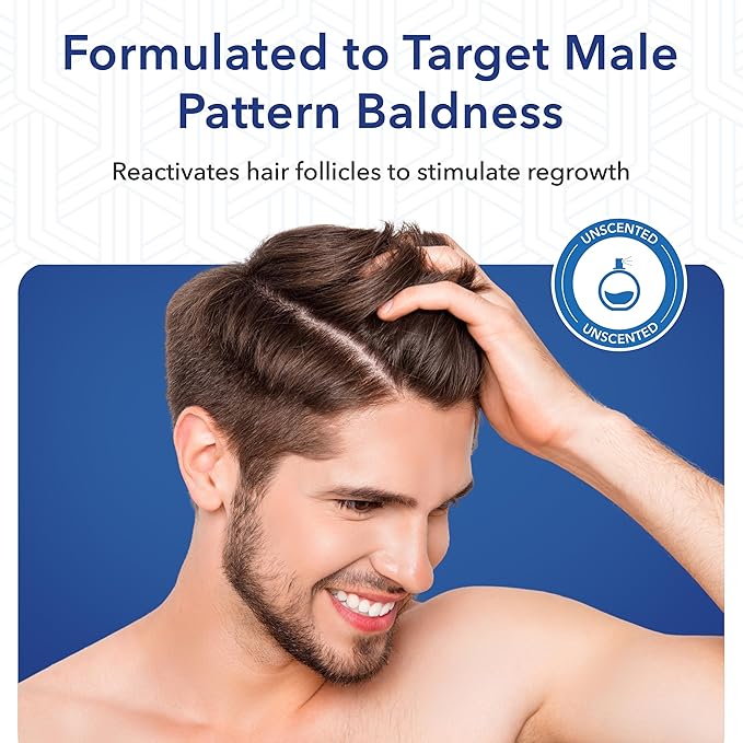Minoxidil Foam for Men 5% Percent - Men's Hair Growth Treatment for Him- Topical Foaming Minoxidil for Men- Great for Hair Regrowth and Reduce Hair Loss - 1 Pack as 1 Month Supply