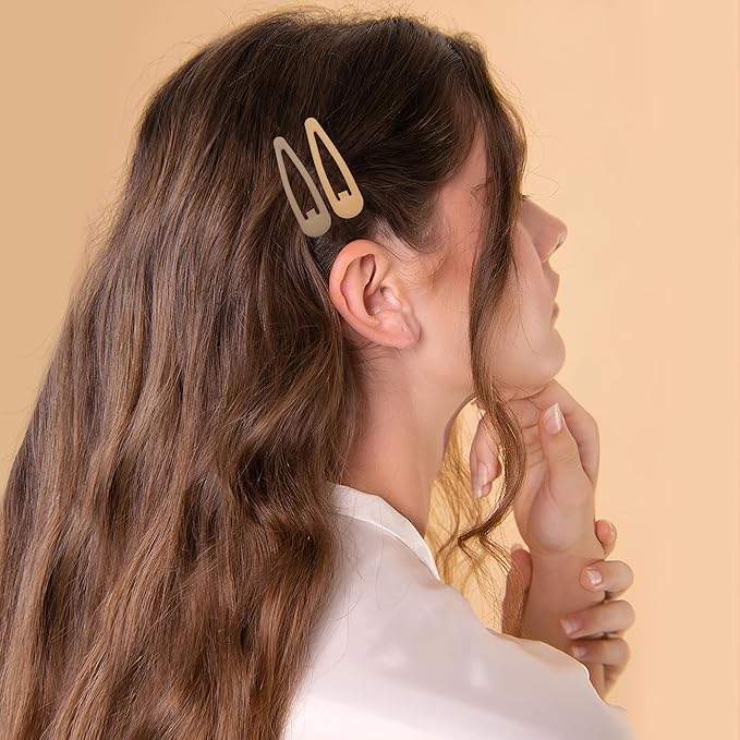 Small Hair Barrettes For Women No Slip Metal Snap Clips For Thin And Fine Hair,Matte Black Brown Green Gray,20 PCS,1.97 x 0.5 Inch.