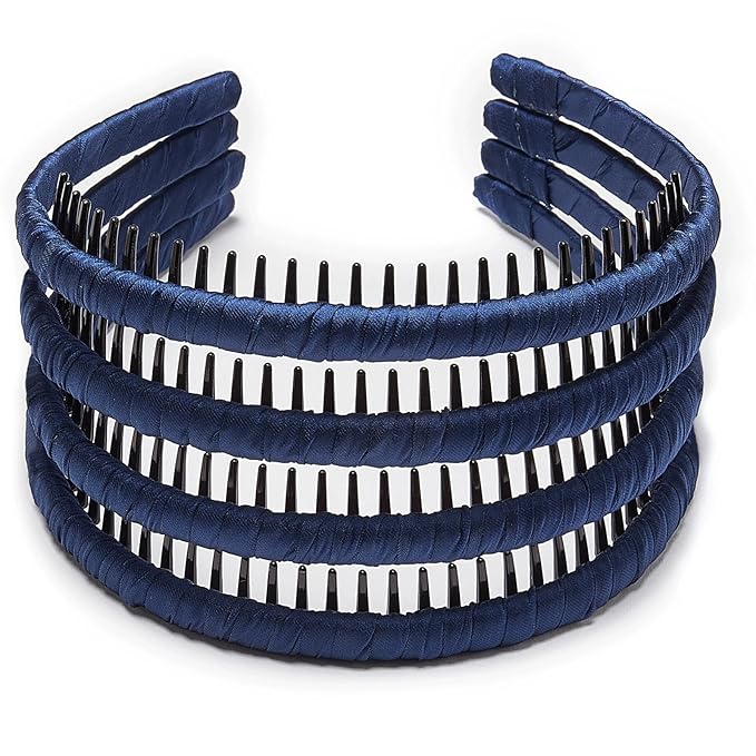 STHUAHE4PC Multicolor Protection Resin Teeth Comb Hair Hoop Hairband Headband Hair Accessories by Beauty hair (Blue-4PCS)