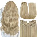 YoungSee 150G Clip in Hair Extensions Real Human Hair Long Straight Clip ins Extensions Remy Hair Dark Brown with Blonde Balayage Clip on Hair Extension Human Hair Long Straight for Women 24in 7pcs