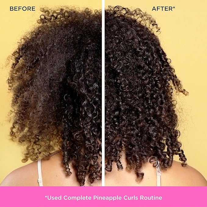 Pacifica Pineapple Swirl Curl Defining Cream – Curl Cream for Curly Hair, Curly Hair Products with Coconut Oil and Hyaluronic Acid, Styling for Bouncy Waves Without Crunch - 4 Oz