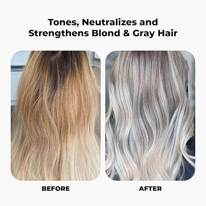 Purple Shampoo and Conditioner for Blonde Hair Women & Men – Blonde & Silver Hair Toning – Anti-Brass Sulfate Free Shampoo and Conditioner 8oz