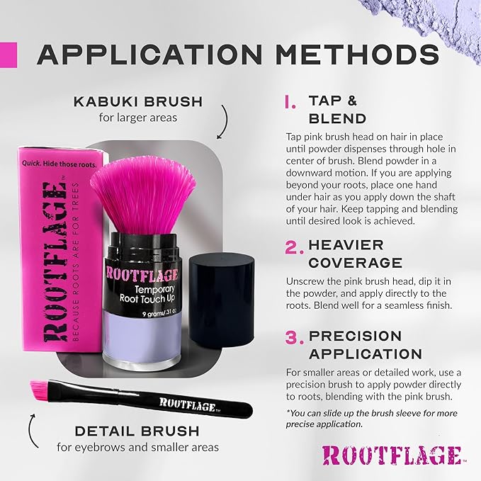 Rootflage Mystical Temporary Hair Color - Instant Waterless Toner for Brassy Roots, Root Touch Up and Toner - For Trendy Blonde, Gray, Blonde Lavender Hair Color -works on blonde hair only