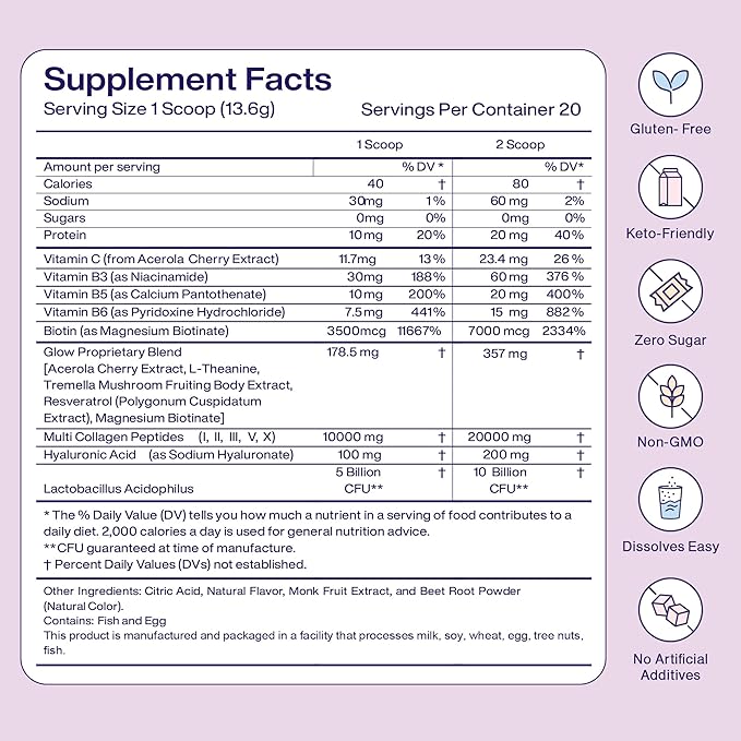 Fuel Multi Collagen Peptides Powder – 20g Hydrolyzed Collagen I, II, III, V & X for Hair, Skin, Nails & Joint Support – Better Absorption – Keto & Gluten Free, French Vanila 8.67oz