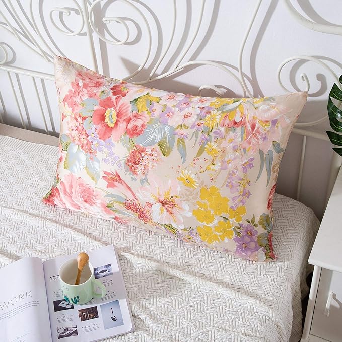 SLPBABY Silk Pillowcase for Hair and Skin with Hidden Zipper Print (King, Pattern16)