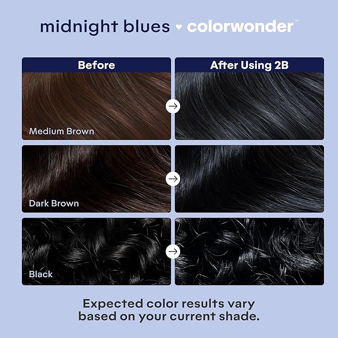 Madison Reed colorwonder Demi-Permanent Hair Color, Effortless At-Home Hair Dye, Ammonia-Free, Cruelty-Free, Midnight Blues (2B Blue Black), Pack of 1