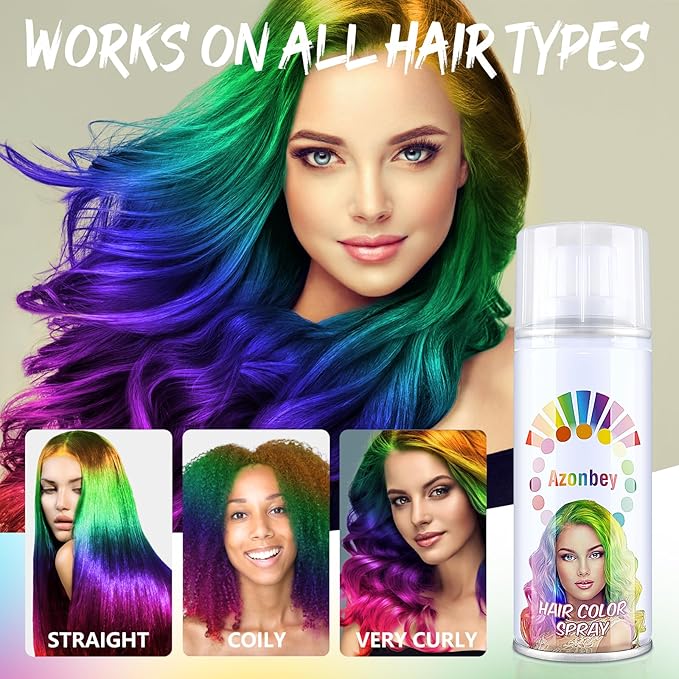 Halloween Hair Spray,Temporary Hair Color Spray for Women Kids Men,Washable Hairspray,Colored Hair Spray,Color Hairspray for Halloween,Party,Cosplay,Christmas Day (#White)