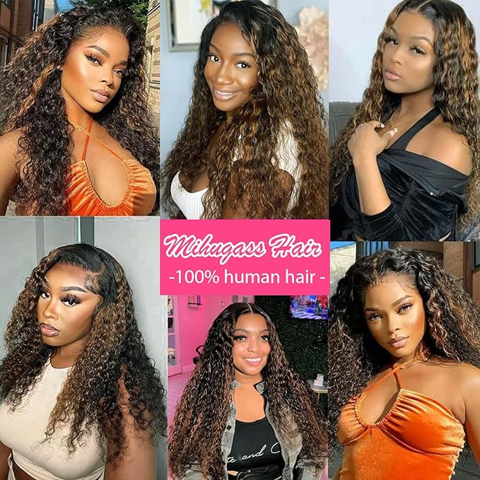 3c 4a Curly Clip in Hair Extensions T1BP1B/30 Omber Kinky Curly Clip ins For Women Brazilian Virgin Clip on Hair (22inch,T1BP1B/30)