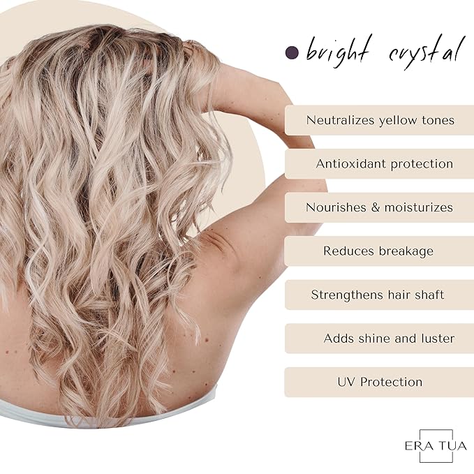 No Yellow Toning Conditioner for Blonde Hair, Silver, Bright Crystal and Purple | blonde shampoo Brass Moisturizing Formula | Dutch Made | Green Tea, Jasmine & Rose Scent | 750 ml