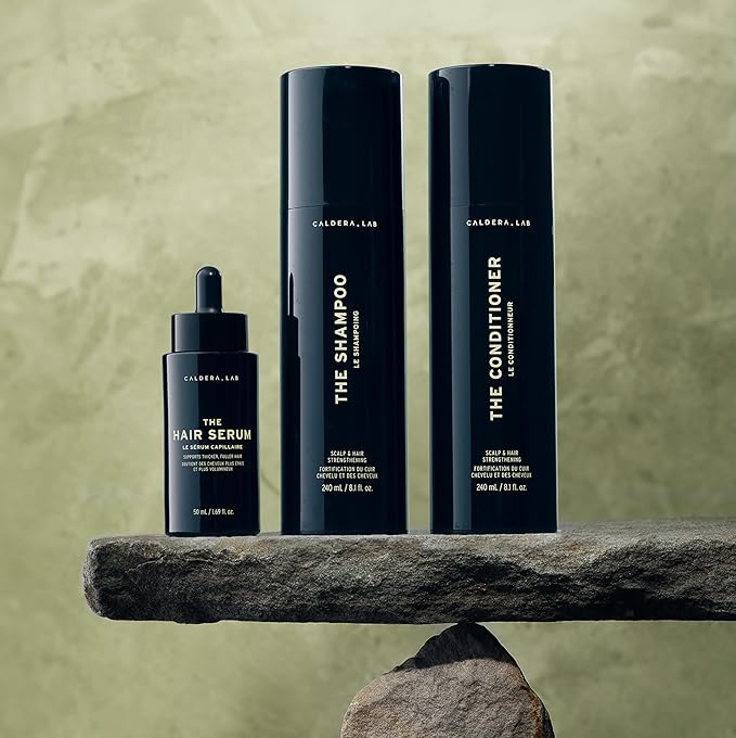 Caldera + Lab The Hair Care System | Men’s Bundle for Healthier, Fuller Hair, Scalp-Focused & Sulfate-Free – Shampoo, Conditioner & Serum Set, Dermatologically Tested