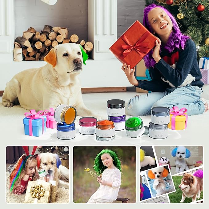 Green Hair Dye, Green Temporary Hair Color Wax, Natural Instant Hair Wax Color, Washable Hair Dye, DIY Temporary Hair Color for Teens Women Men Party Cosplay Halloween, 120g