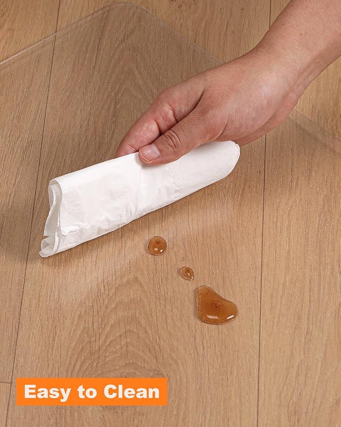 Clear Area Mat, 3'×4' PVC Waterproof Hard Floor Mat for Under Refrigerator, Plant Pots